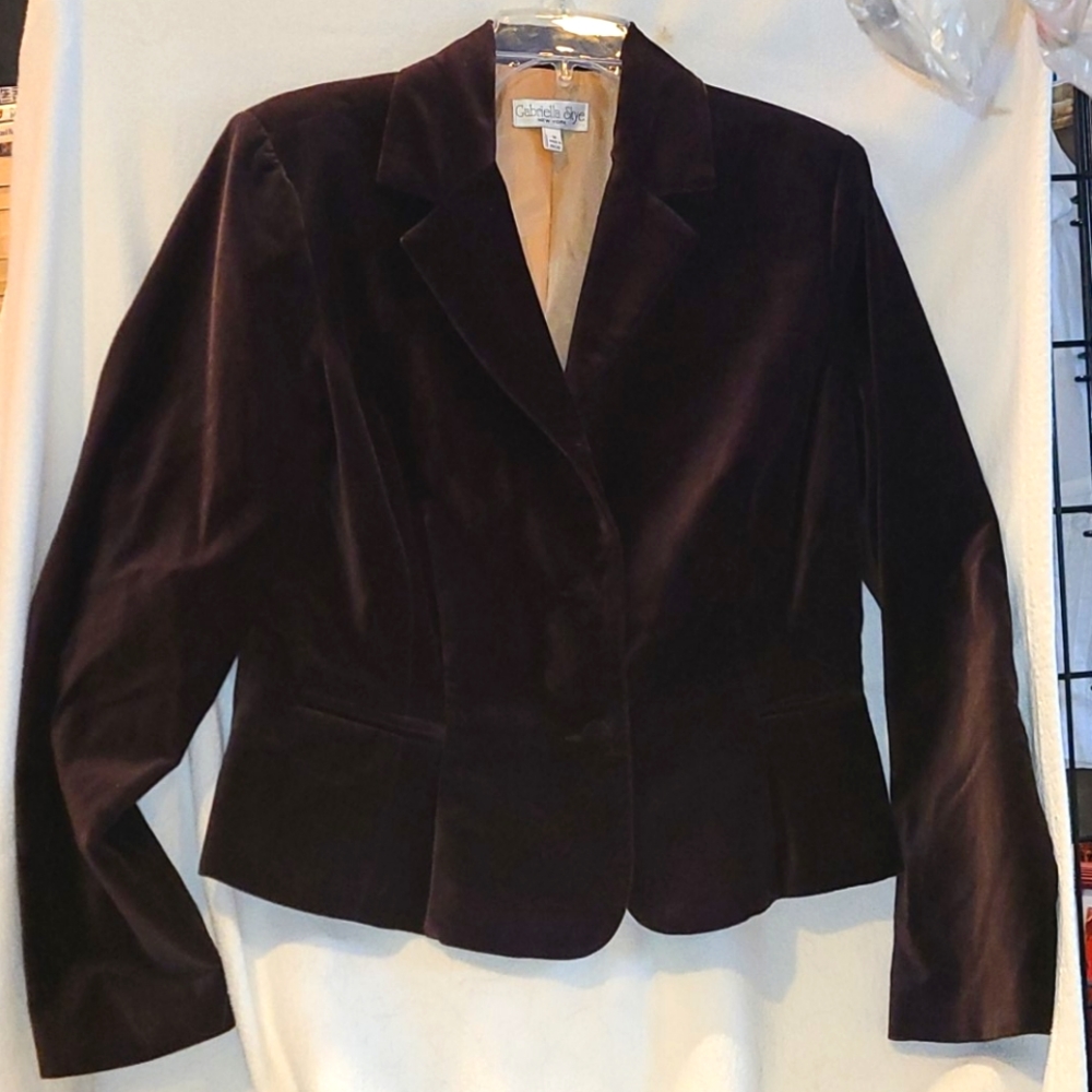 Vintage brown velvet blazer jacket 14